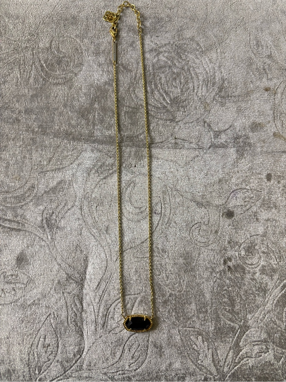 Kendra Scott Gold Chain Necklace with Black Pendant